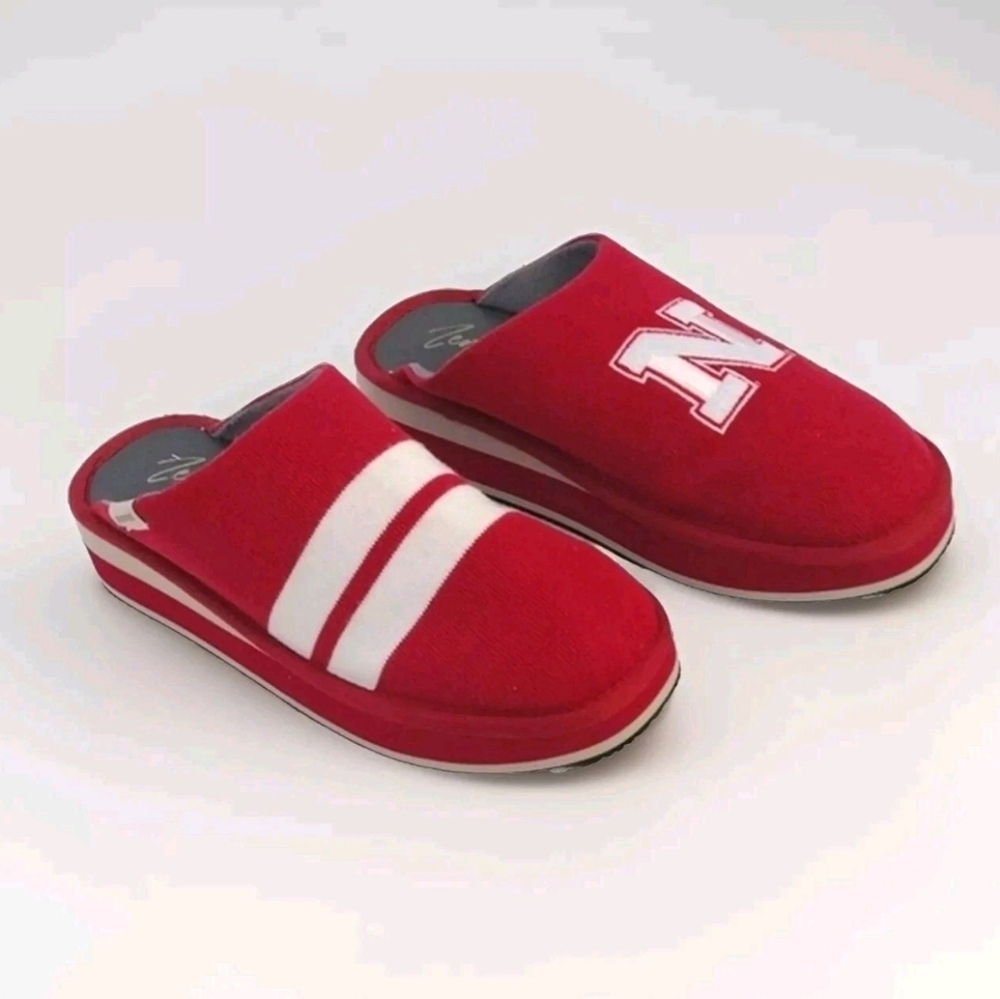Nebraska Cornhuskers Wedge Slide Slippers Platform Sandals Red XL US 10/11